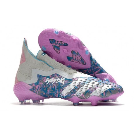 Buty Piłkarskie adidas Predator Freak+ FG Srebro Różowy Niebieski