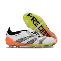 adidas Predator Elite Fold-over Tongue FG Biały Czarny Pomarańczowy