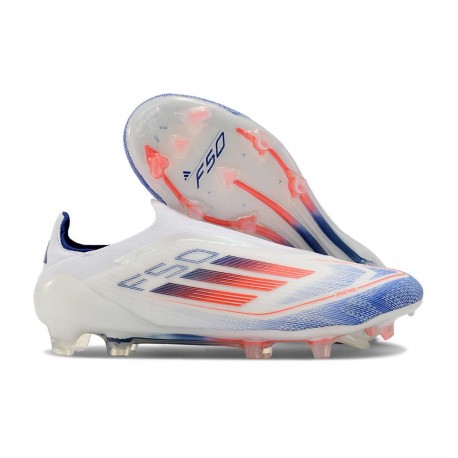 Buty Piłkarskie Adidas F50 Elite LL FG Biały Niebieski Czerwony