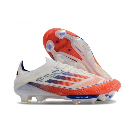 adidas F50+ Elite FG Biały Czerwony Niebieski