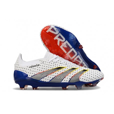 Buty piłkarskie Adidas Predator 24 Elite FG Biały Szary Niebieski Czerwony