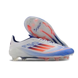 Korki Adidas F50 Elite FG Biały Czerwony Niebieski